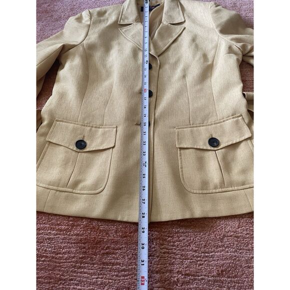 Jones Wear Blazer Jacket Size 14 Women Beige Belted 3 Button Pockets Lined - Picture 4 of 8